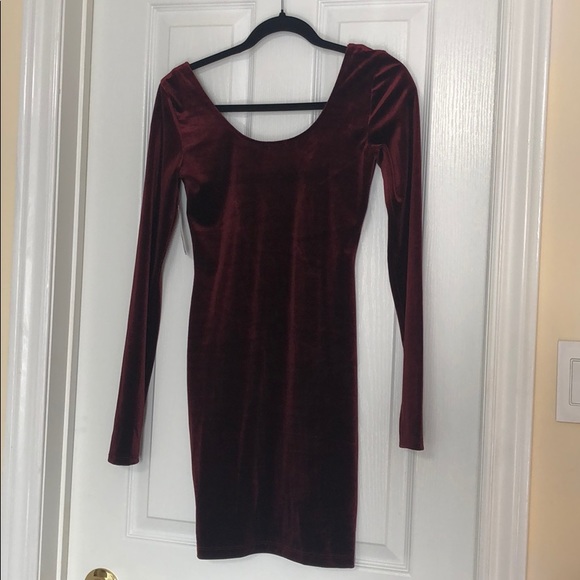 Red Velvet Garage Bodycon Dress - Picture 3 of 3
